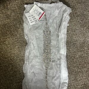 Elegant Silver pearl wedding belt Embellishment David’s bridal